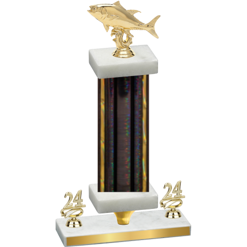 Premium Single Black Glacier Year Fishing Trophy