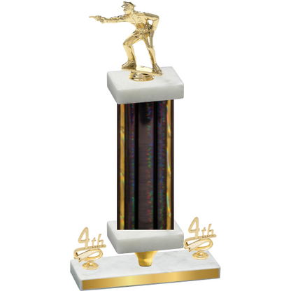 Premium Single Black Glacier Fourth Place Shooter Trophy