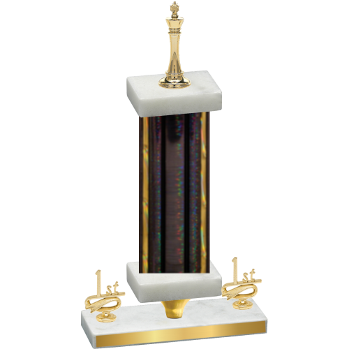 Premium Single Black Glacier First Place Chess Trophy