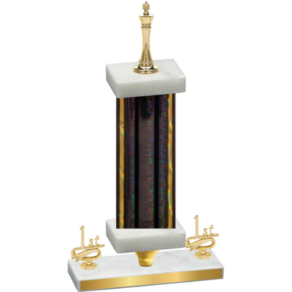 Premium Single Black Glacier First Place Chess Trophy