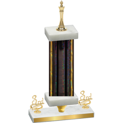 Premium Single Black Glacier Third Place Chess Trophy