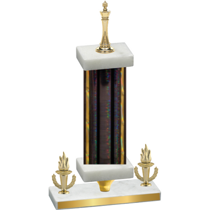 Premium Single Black Glacier Victory Chess Trophy