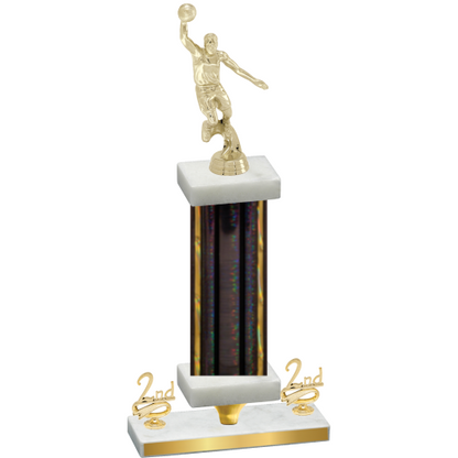 Premium Single Black Glacier Second Place Basketball Trophy