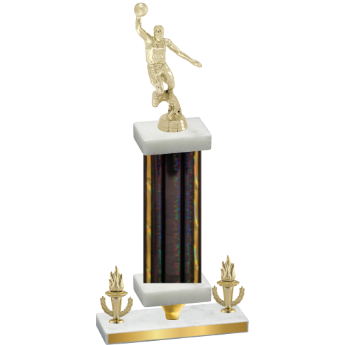 Premium Single Black Glacier Victory Basketball Trophy