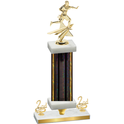 Premium Single Black Glacier Second Place Flag Football Trophy