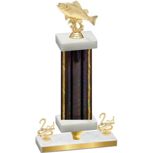 Premium Single Black Glacier Second Place Fishing Trophy