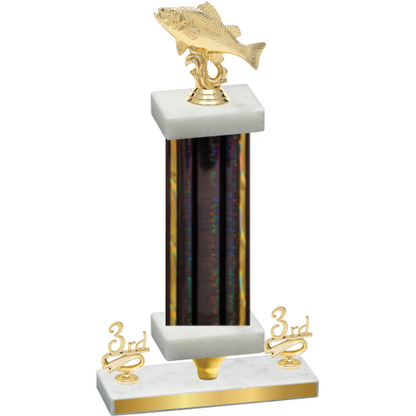 Premium Single Black Glacier Third Place Fishing Trophy