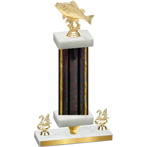 Premium Single Black Glacier Year Fishing Trophy
