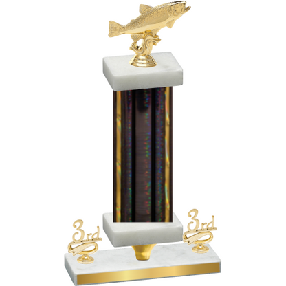 Premium Single Black Glacier Third Place Fishing Trophy