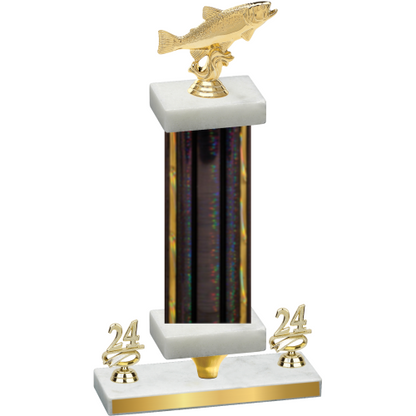 Premium Single Black Glacier Year Fishing Trophy