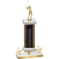 Premium Single Black Glacier Third Place Golf Trophy