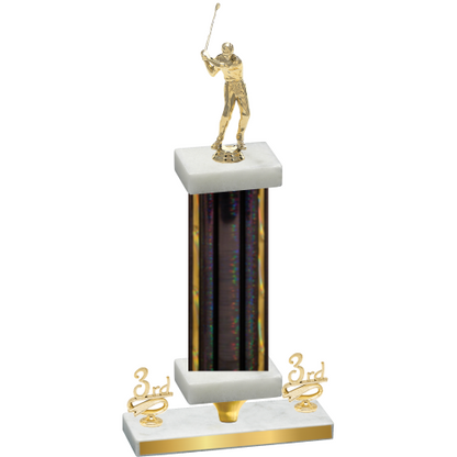 Premium Single Black Glacier Third Place Golf Trophy