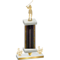 Premium Single Black Glacier Third Place Golf Trophy