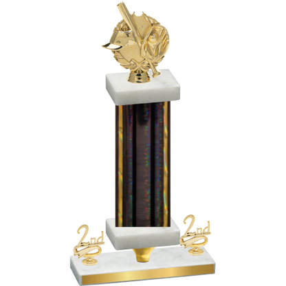 Premium Single Black Glacier Second Place Baseball Trophy