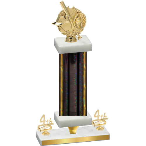 Premium Single Black Glacier Fourth Place Baseball Trophy