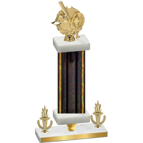 Premium Single Black Glacier Victory Baseball Trophy