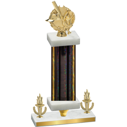 Premium Single Black Glacier Victory Baseball Trophy