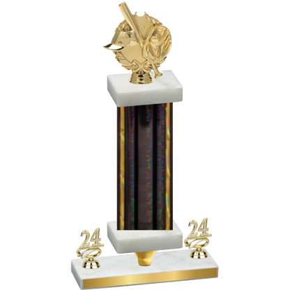 Premium Single Black Glacier Year Baseball Trophy
