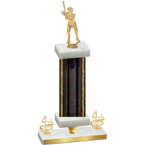 Premium Single Black Glacier Fourth Place Baseball Trophy