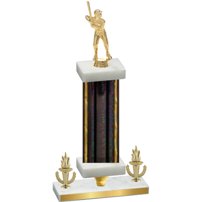 Premium Single Black Glacier Victory Baseball Trophy