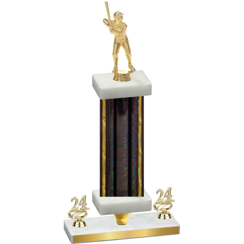 Premium Single Black Glacier Year Baseball Trophy
