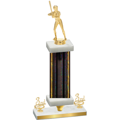 Premium Single Black Glacier Third Place Softball Trophy