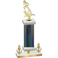 Premium Single Black Carbon Fiber Victory Football Trophy