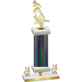 Premium Single Black Carbon Fiber Year Football Trophy