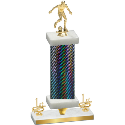 Premium Single Black Carbon Fiber First Place Soccer Trophy
