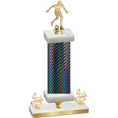Premium Single Black Carbon Fiber Fourth Place Soccer Trophy