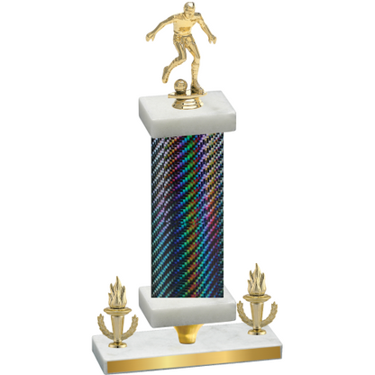 Premium Single Black Carbon Fiber Victory Soccer Trophy