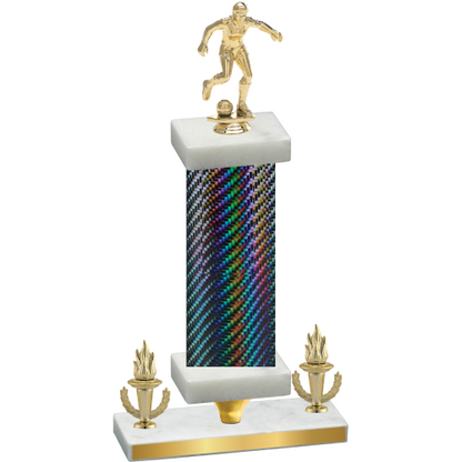 Premium Single Black Carbon Fiber Victory Soccer Trophy