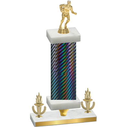 Premium Single Black Carbon Fiber Victory Rugby Trophy