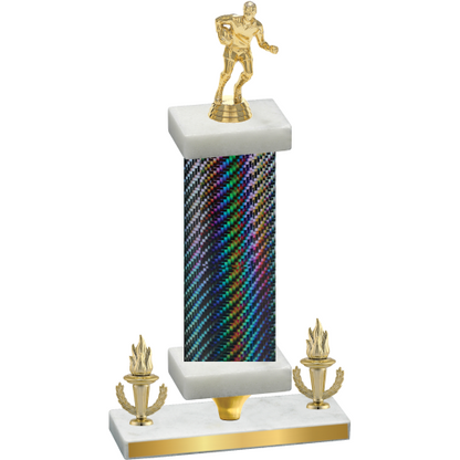 Premium Single Black Carbon Fiber Victory Rugby Trophy