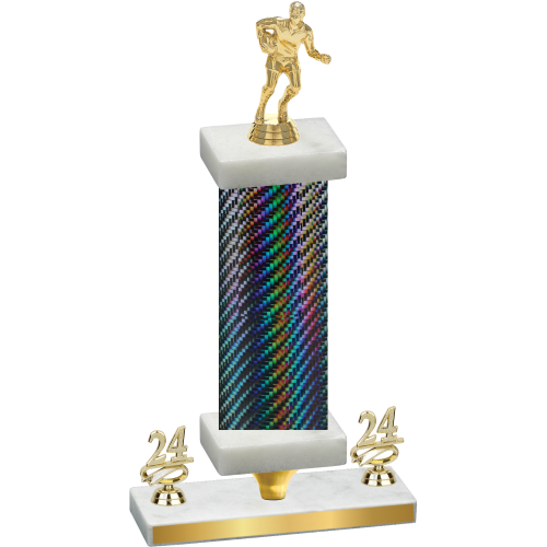 Premium Single Black Carbon Fiber Year Rugby Trophy