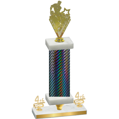 Premium Single Black Carbon Fiber Fourth Place Rugby Trophy