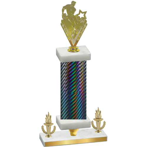 Premium Single Black Carbon Fiber Victory Rugby Trophy