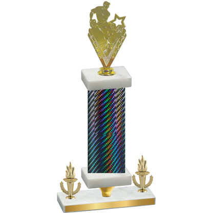 Premium Single Black Carbon Fiber Victory Rugby Trophy
