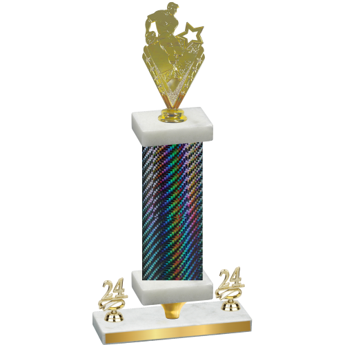 Premium Single Black Carbon Fiber Year Rugby Trophy
