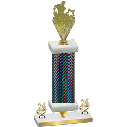 Premium Single Black Carbon Fiber Year Rugby Trophy
