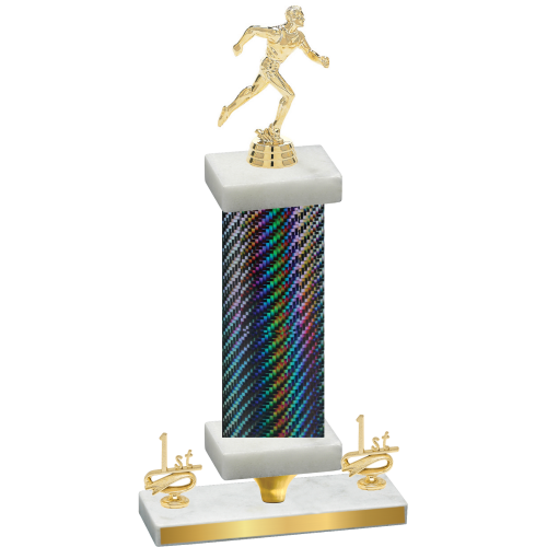 Premium Single Black Carbon Fiber First Place Running Trophy