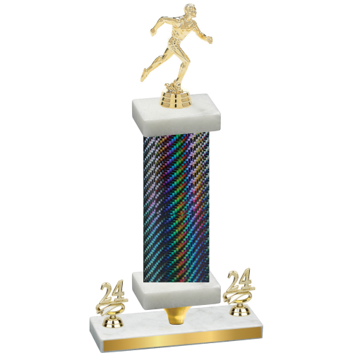 Premium Single Black Carbon Fiber Year Running Trophy