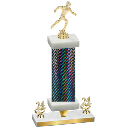 Premium Single Black Carbon Fiber Year Running Trophy