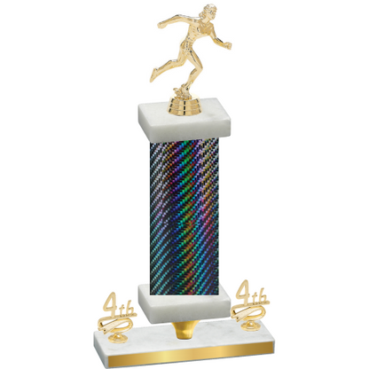 Premium Single Black Carbon Fiber Fourth Place Running Trophy