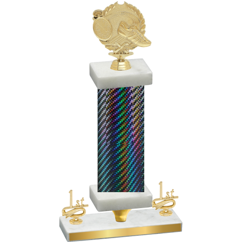 Premium Single Black Carbon Fiber First Place Running Trophy