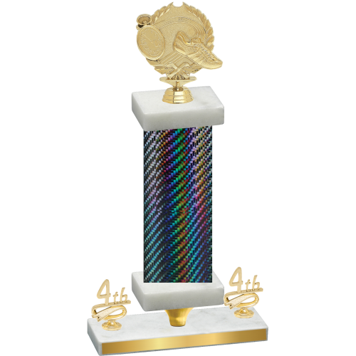 Premium Single Black Carbon Fiber Fourth Place Running Trophy