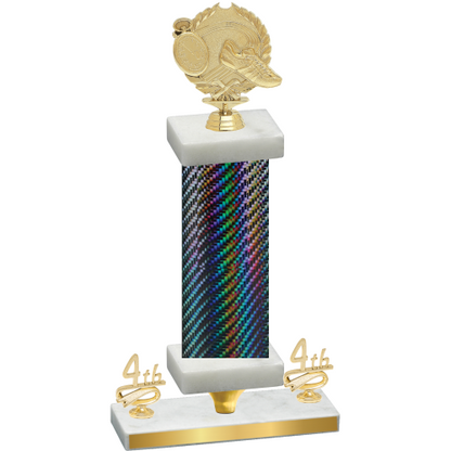 Premium Single Black Carbon Fiber Fourth Place Running Trophy