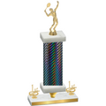 Premium Single Black Carbon Fiber First Place Tennis Trophy