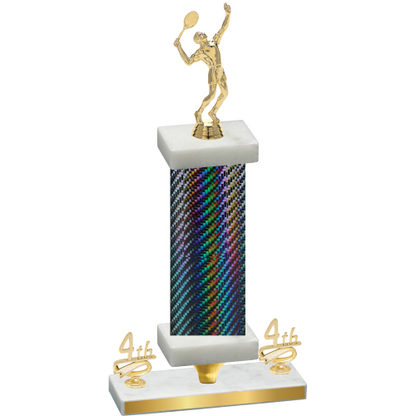 Premium Single Black Carbon Fiber Fourth Place Tennis Trophy