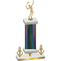 Premium Single Black Carbon Fiber Victory Tennis Trophy